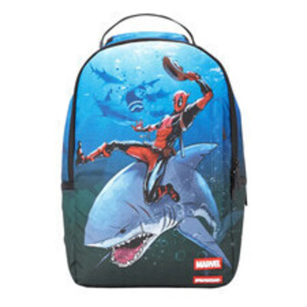 Sprayground Backpack School Laptop,Deadpool Riding Shark OS